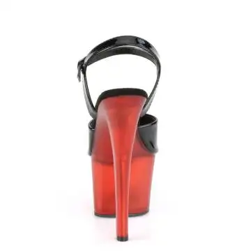 Černé-červené sexy boty na vysokém podpatku SKY309T/B/R | SKY-309T Pleaser - zezadu