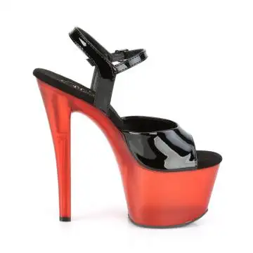 Černé-červené sexy boty na vysokém podpatku SKY309T/B/R | SKY-309T Pleaser - z vnějšku