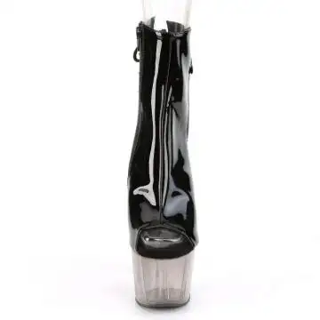 Černé kotníčkové boty na go-go Pleaser ADO1018T/B/SMK | ADORE-1018T Pleaser - zepředu
