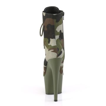 Taneční pole dance kozačky s kamufláží ADO1020CAMO/GRN/DOL | ADORE-1020CAMO Pleaser - zezadu