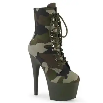Taneční pole dance kozačky s kamufláží ADO1020CAMO/GRN/DOL | ADORE-1020CAMO Pleaser
