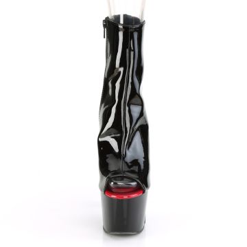 Černé extravagantní boty s červeným šněrováním ADO1025/B-R/B | ADORE-1025 Pleaser - zepředu Černé extravagantní boty s červeným šněrováním ADO1025/B-R/B | ADORE-1025 Pleaser - zepředu