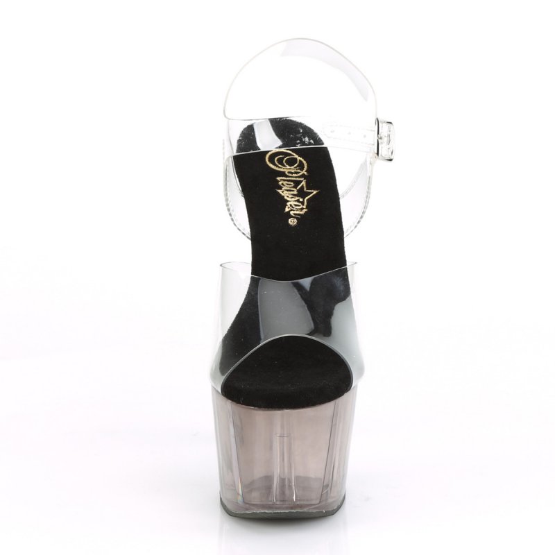 Kouřové taneční sandály ADO708T/C/SMK | ADORE-708T Pleaser - zepředu