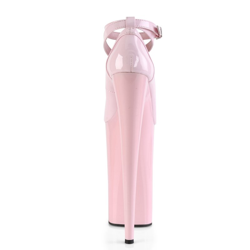 Růžové lodičky na nejvyšším podpatku BEY087/BP/M | BEYOND-087 Pleaser - zezadu