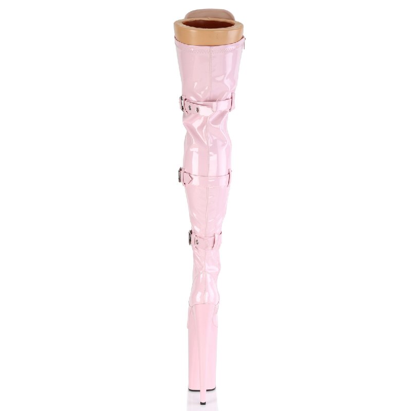 Růžové fetiš kozačky BEY3028/BP/M | BEYOND-3028 Pleaser - zezadu