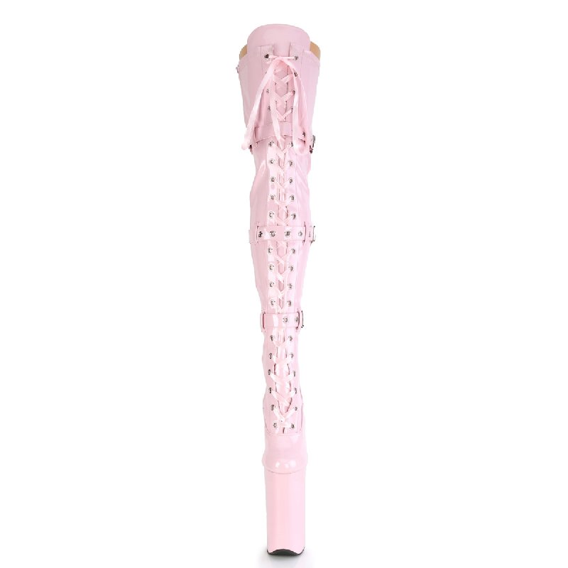 Růžové fetiš kozačky BEY3028/BP/M | BEYOND-3028 Pleaser - zepředu