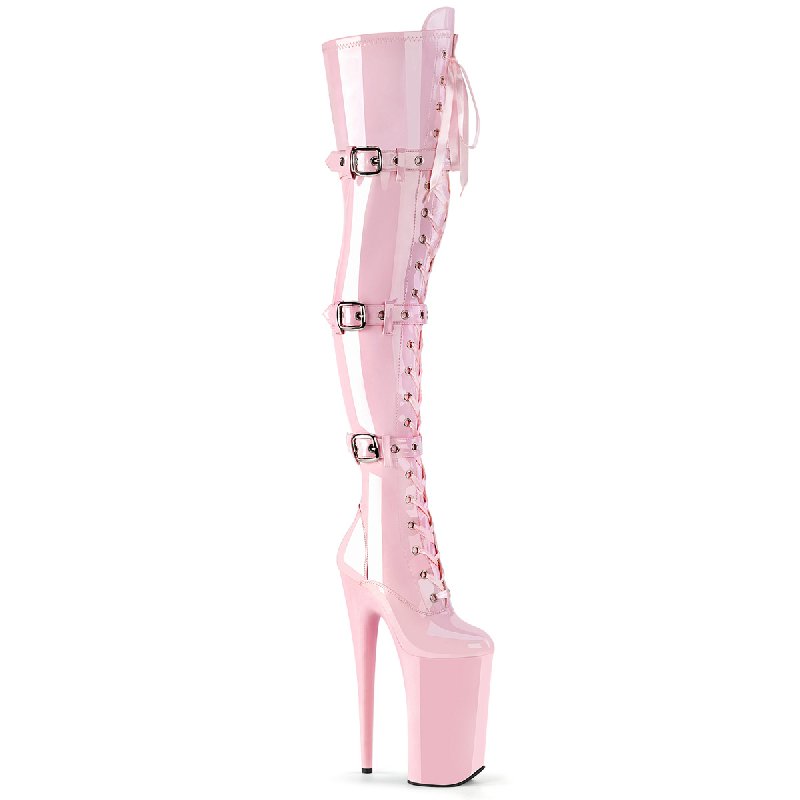Růžové fetiš kozačky BEY3028/BP/M | BEYOND-3028 Pleaser