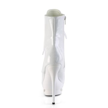 Bílé lesklé go-go kozačky BL-R1020/W/M | BLONDIE-R-1020 Pleaser - zezadu Bílé lesklé go-go kozačky BL-R1020/W/M | BLONDIE-R-1020 Pleaser - zezadu