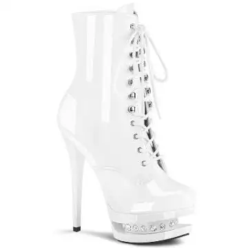 Bílé lesklé go-go kozačky BL-R1020/W/M | BLONDIE-R-1020 Pleaser
