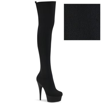 Černé kozačky s natahovací nohavicí Pleaser DEL3002-1/BFA/M | DELIGHT-3002-1 Pleaser Černé kozačky s natahovací nohavicí Pleaser DEL3002-1/BFA/M | DELIGHT-3002-1 Pleaser