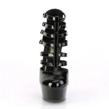 Extravagantní páskové boty Pleaser DEL695/B-R/B | DELIGHT-695 Pleaser - zepředu