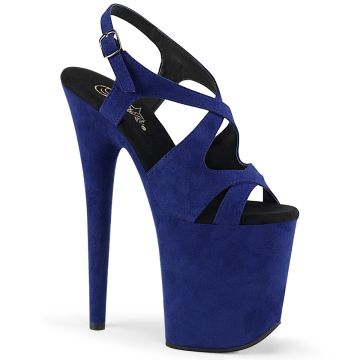 Tmavě modré taneční boty na extra vysokém podpatku FLAM831FS/RYBLUFS/M | FLAMINGO-831FS Pleaser Tmavě modré taneční boty na extra vysokém podpatku FLAM831FS/RYBLUFS/M | FLAMINGO-831FS Pleaser