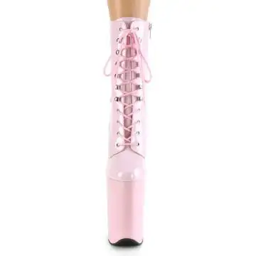 Růžové sexy kozačky na extrémním podpatku INF1020/BP/M | INFINITY-1020 Pleaser - zepředu