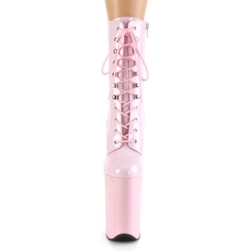 Růžové sexy kozačky na extrémním podpatku INF1020/BP/M | INFINITY-1020 Pleaser - zepředu