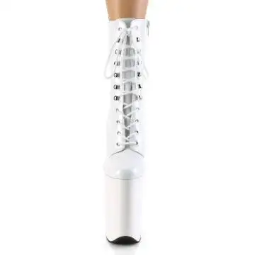 Bílé sexy kozačky INF1020/W/M | INFINITY-1020 Pleaser - zepředu