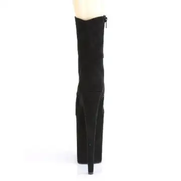Černé kozačky na extra vysokém podpatku INF1020FS/BFS/M | INFINITY-1020FS Pleaser - zezadu