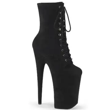 Černé kozačky na extra vysokém podpatku INF1020FS/BFS/M | INFINITY-1020FS Pleaser