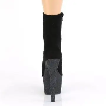 Černé kotníčkové kozačky ADO1020FSMG/BFS/BG | ADORE-1020FSMG Pleaser - zezadu