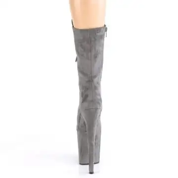 Šedivé taneční kozačky FLAM1050FS/GYFS/M | FLAMINGO-1050FS Pleaser - zezadu