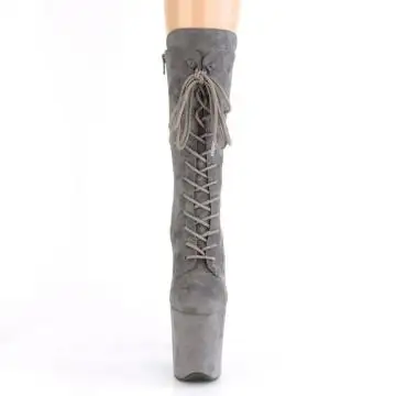 Šedivé taneční kozačky FLAM1050FS/GYFS/M | FLAMINGO-1050FS Pleaser - zepředu