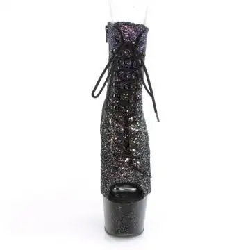 Fialové striptýz kozačky Pleaser ADO1021OMBG/PPG/B | ADORE-1021OMBG Pleaser - zepředu