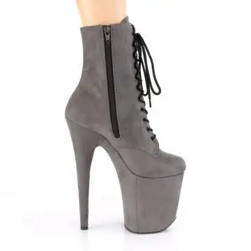 Šedé taneční kozačky FLAM1020FS/GYFS/M | FLAMINGO-1020FS Pleaser - z vnějšku