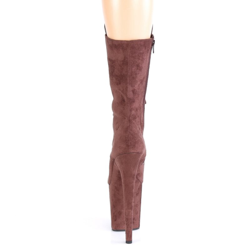 Hnědé taneční kozačky FLAM1050FS/BNFS/M | FLAMINGO-1050FS Pleaser - zezadu