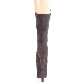 Šedé taneční kozačky FLAM1050FS/MDGYFS/M | FLAMINGO-1050FS Pleaser - zezadu Šedé taneční kozačky FLAM1050FS/MDGYFS/M | FLAMINGO-1050FS Pleaser - zezadu