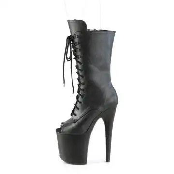 Černé kožené taneční kozačky FLAM1051WR/BPU/M | FLAMINGO-1051WR Pleaser - z vnitřku
