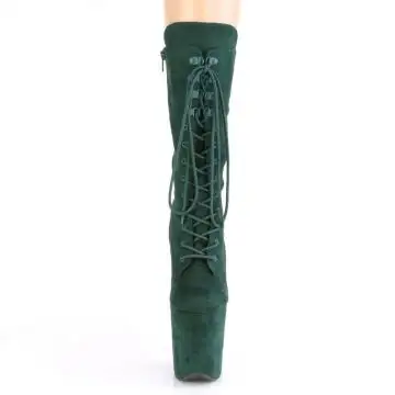 Tmavě zelené taneční kozačky FLAM1050FS/EMGNFS/M | FLAMINGO-1050FS Pleaser - zepředu