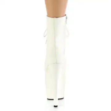 Bílé kozačky svítící pod UV světlem Pleaser ADO1020GD/WPU/M | ADORE-1020GD Pleaser - zezadu