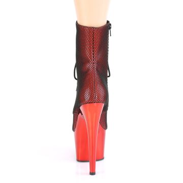 Červené kotníkové kozačky Pleaser ADO1020HFN/RHG/RCH | ADORE-1020HFN - zezadu