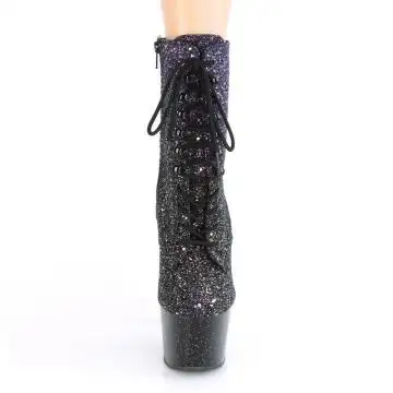 Fialové kozačky s třpytkami Pleaser ADO1020OMBG/PPG/B | ADORE-1020OMBG Pleaser - zepředu