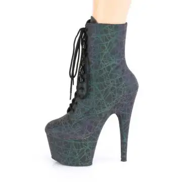 Fialovo-zelené svítící kozačky ADO1020REFL/GNPP/M Pleaser | ADORE-1020REFL Pleaser - z vnitřku