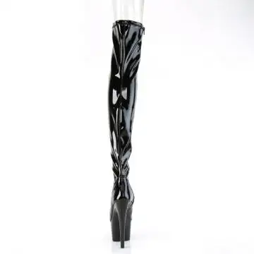 Černé kozačky vysoké na stehna ADO3011/B/M Pleaser | ADORE-3011 Pleaser - zezadu