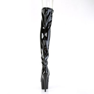 Černé kozačky vysoké na stehna ADO3011/B/M Pleaser | ADORE-3011 Pleaser - zezadu Černé kozačky vysoké na stehna ADO3011/B/M Pleaser | ADORE-3011 Pleaser - zezadu