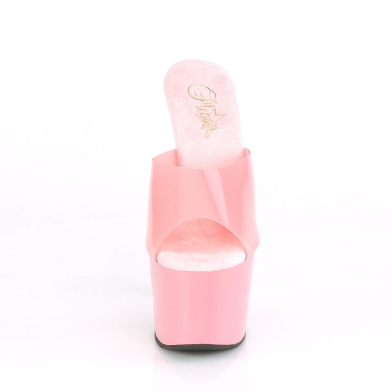 Růžové pantofle na vysoké platformě ADO701N/BPTPU/M | ADORE-701N Pleaser - zepředu