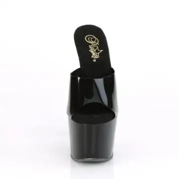 Černé pantofle na vysoké platformě ADO701N/BTPU/M Pleaser | ADORE-701N Pleaser - zepředu
