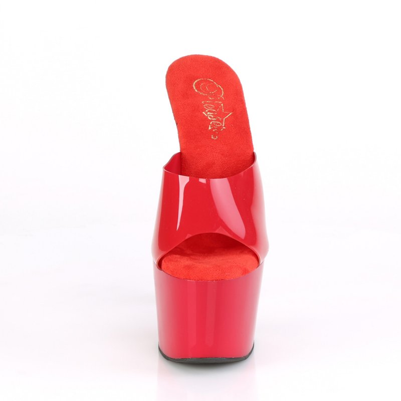 Červené pantofle na vysoké platformě ADO701N/RTPU/M Pleaser | ADORE-701N Pleaser - zepředu