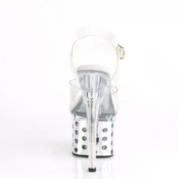 Svítící sandály s LED diodami Pleaser DISCOLT708DOTS/C/SCH | DISCOLITE-708DOTS Pleaser - zezadu