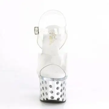 Svítící sandály s LED diodami Pleaser DISCOLT708DOTS/C/SCH | DISCOLITE-708DOTS Pleaser - zepředu