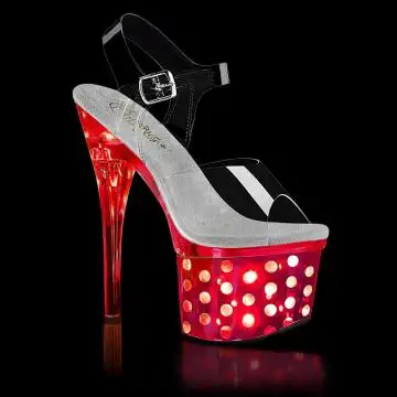 Svítící sandály s LED diodami Pleaser DISCOLT708DOTS/C/SCH | DISCOLITE-708DOTS Pleaser