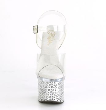 LED svítící sandály do nočních podniků DISCOLT708FLP/C/SCH | DISCOLITE-708FLP Pleaser - zepředu