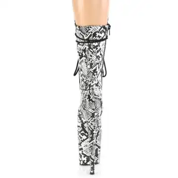 Pole dance kozačky s hadí kůží Pleaser FLAM1050SP/B-WSP/M | FLAMINGO-1050SP Pleaser - zezadu
