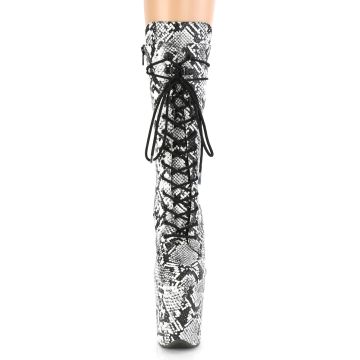 Pole dance kozačky s hadí kůží Pleaser FLAM1050SP/B-WSP/M | FLAMINGO-1050SP Pleaser - zepředu Pole dance kozačky s hadí kůží Pleaser FLAM1050SP/B-WSP/M | FLAMINGO-1050SP Pleaser - zepředu