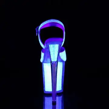 Růžové UV svítící sandály Pleaser FLAM810UVG/NOPG/M | FLAMINGO-810UVG Pleaser - zezadu