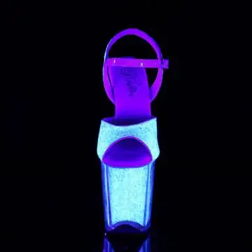 Růžové UV svítící sandály Pleaser FLAM810UVG/NOPG/M | FLAMINGO-810UVG Pleaser - zepředu