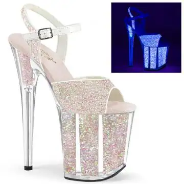 Růžové UV svítící sandály Pleaser FLAM810UVG/NOPG/M | FLAMINGO-810UVG Pleaser