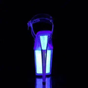 Svítící sexy boty Pleaser na podpatku FLAM808UVG/C/NOPG | FLAMINGO-808UVG Pleaser - zezadu