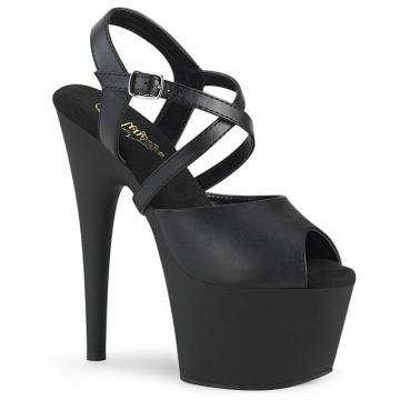ADORE-724 | Černé matné páskové sandály na platformě ADO724/BPU/M Pleaser